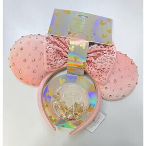 Disney BaubleBar DIY Custom Minnie Ears Headband Pink Embellished NWT